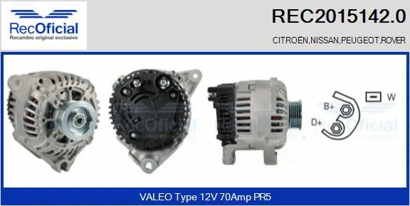 Alternateur RECOFICIAL REC2015142.0