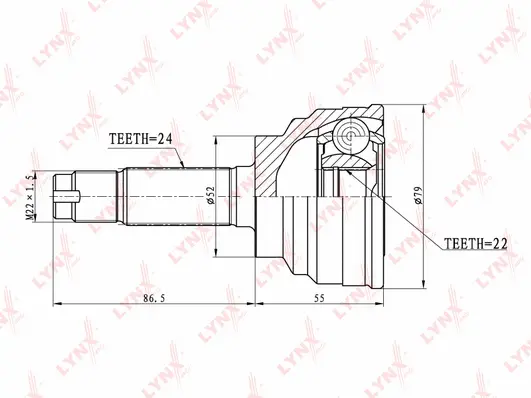 Jeu de joints, arbre de transmission LYNXAUTO CO-5108