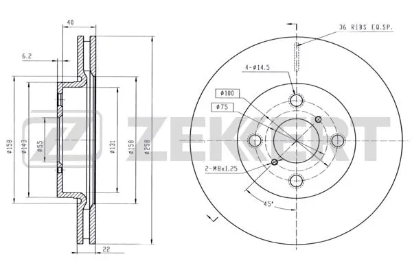 Disque de frein ZEKKERT BS-5507B