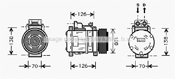 Compresseur, climatisation PRASCO MSK057