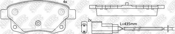Kit de plaquettes de frein, frein à disque NiBK PN0431W