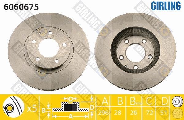 Disque de frein GIRLING 6060675