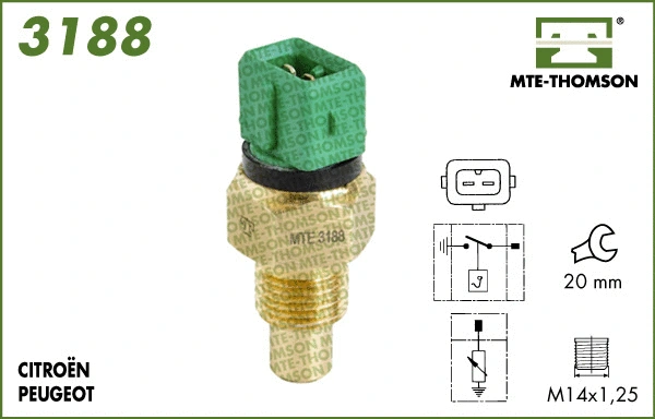 Sonde, température du liquide de refroidissement MTE-THOMSON 3188