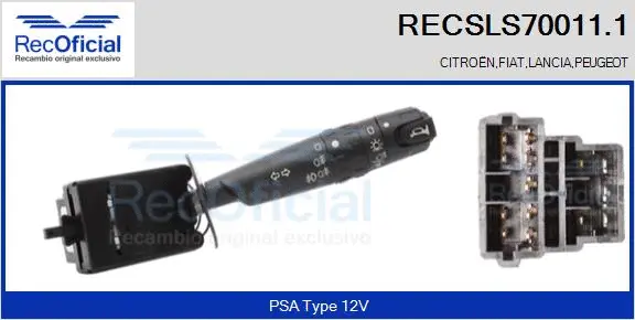 Commutateur de colonne de direction RECOFICIAL RECSLS70011.1