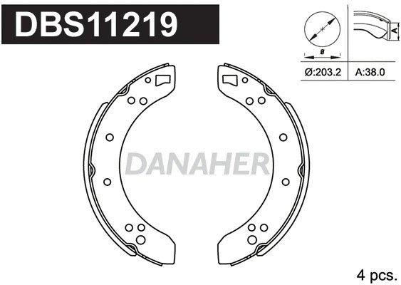 Jeu de mâchoires de frein DANAHER DBS11219