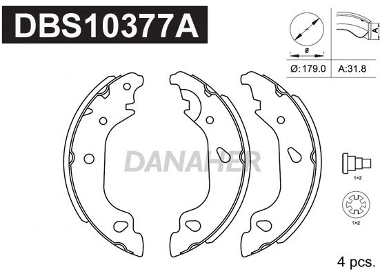 Jeu de mâchoires de frein DANAHER DBS10377A