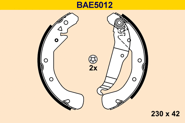 Jeu de mâchoires de frein BARUM BAE5012