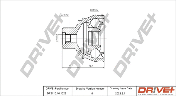 Jeu de joints, arbre de transmission Dr!ve+ DP2110.10.1523
