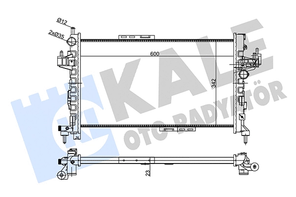 Radiateur, refroidissement du moteur KALE OTO RADYATÖR 356875