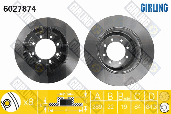 Disque de frein GIRLING 6027874