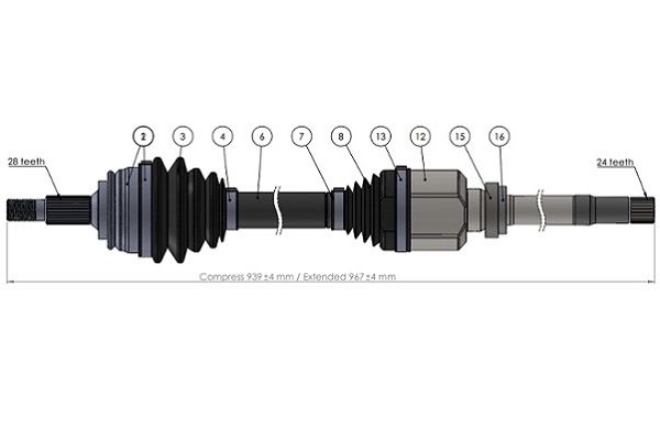Arbre de transmission SERCORE 221817