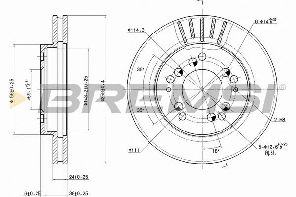Disque de frein BREMSI CD6761V