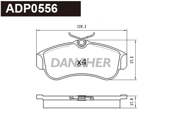 Kit de plaquettes de frein, frein à disque DANAHER ADP0556