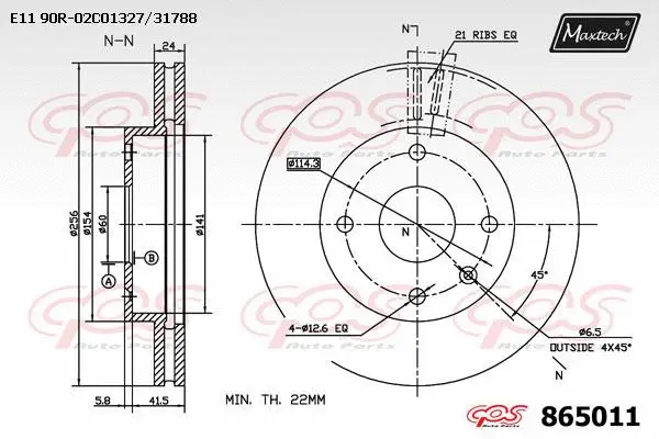 Disque de frein MAXTECH 865011