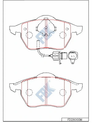 Kit de plaquettes de frein, frein à disque FBK FD26000M