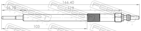 Bougie de préchauffage FEBEST 16642-009
