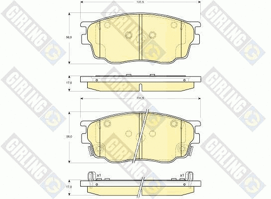 Kit de plaquettes de frein, frein à disque GIRLING 6133099