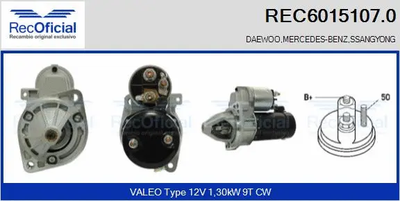 Démarreur RECOFICIAL REC6015107.0