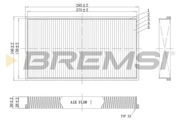 Filtre, air de l'habitacle BREMSI FC0488C