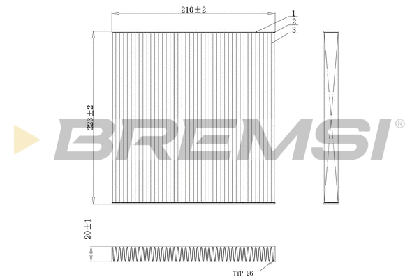Filtre, air de l'habitacle BREMSI FC0445C