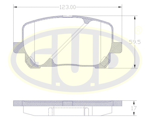 Kit de plaquettes de frein, frein à disque G.U.D. GBP880151