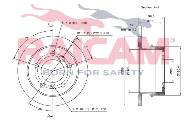 Disque de frein RAICAM RD00503