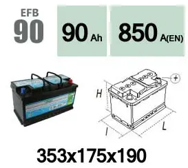Batterie de démarrage Technika EFB90