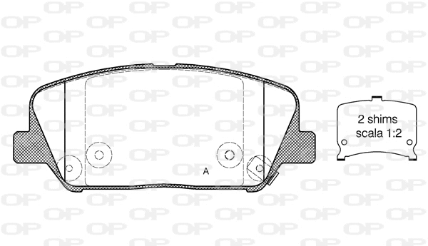 Kit de plaquettes de frein, frein à disque OPEN PARTS BPA1398.12