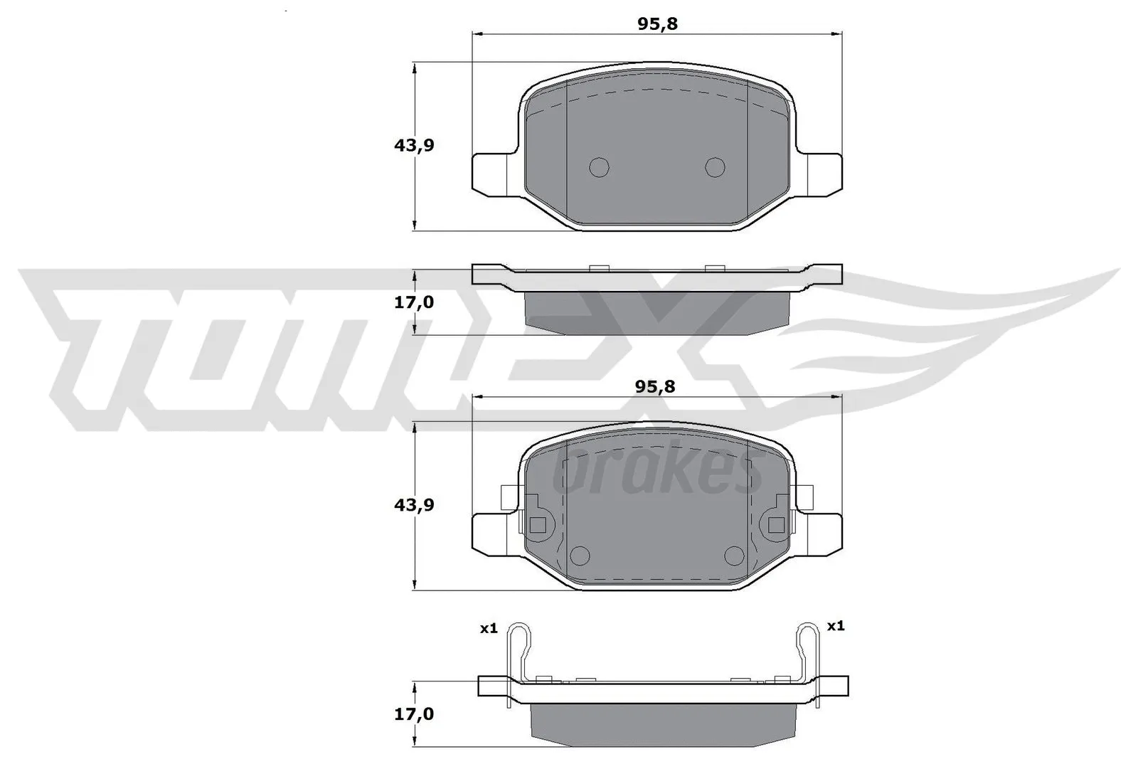 Kit de plaquettes de frein, frein à disque TOMEX Brakes TX 17-18