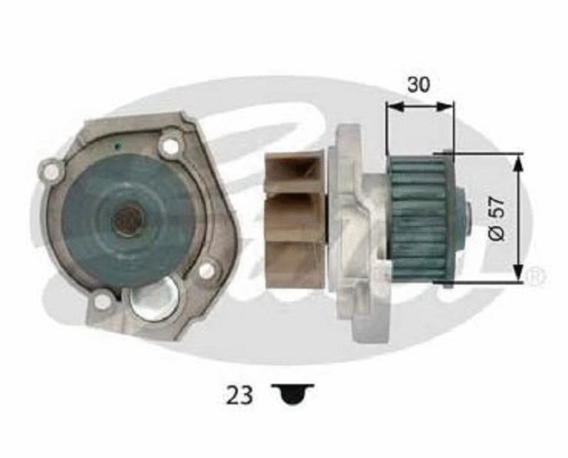 Pompe à eau, refroidissement du moteur GATES-BR WP0069