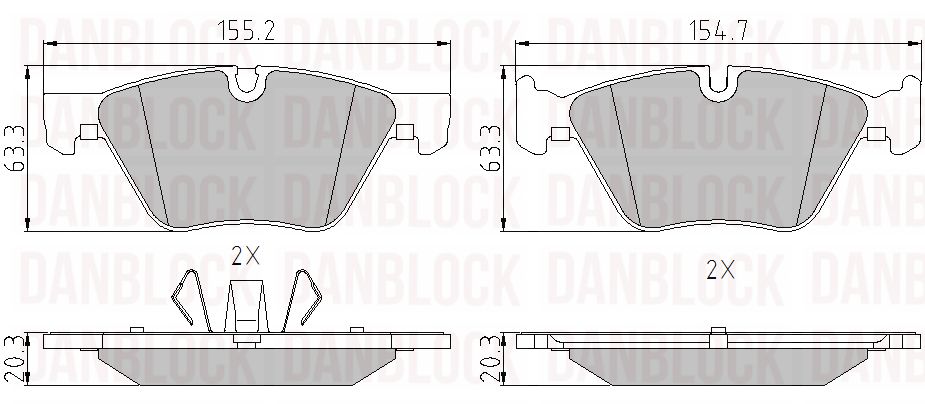 Kit de plaquettes de frein, frein à disque DANBLOCK DB 510507