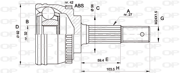 Jeu de joints, arbre de transmission OPEN PARTS CVJ5173.10