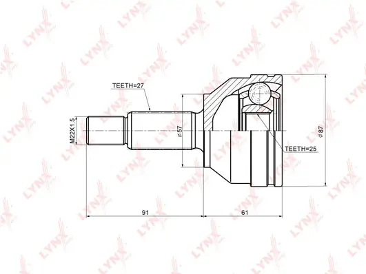 Jeu de joints, arbre de transmission LYNXAUTO CO-3006A
