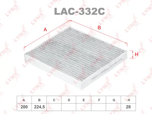 Filtre, air de l'habitacle LYNXAUTO LAC-332C