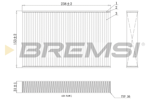 Filtre, air de l'habitacle BREMSI FC0885A