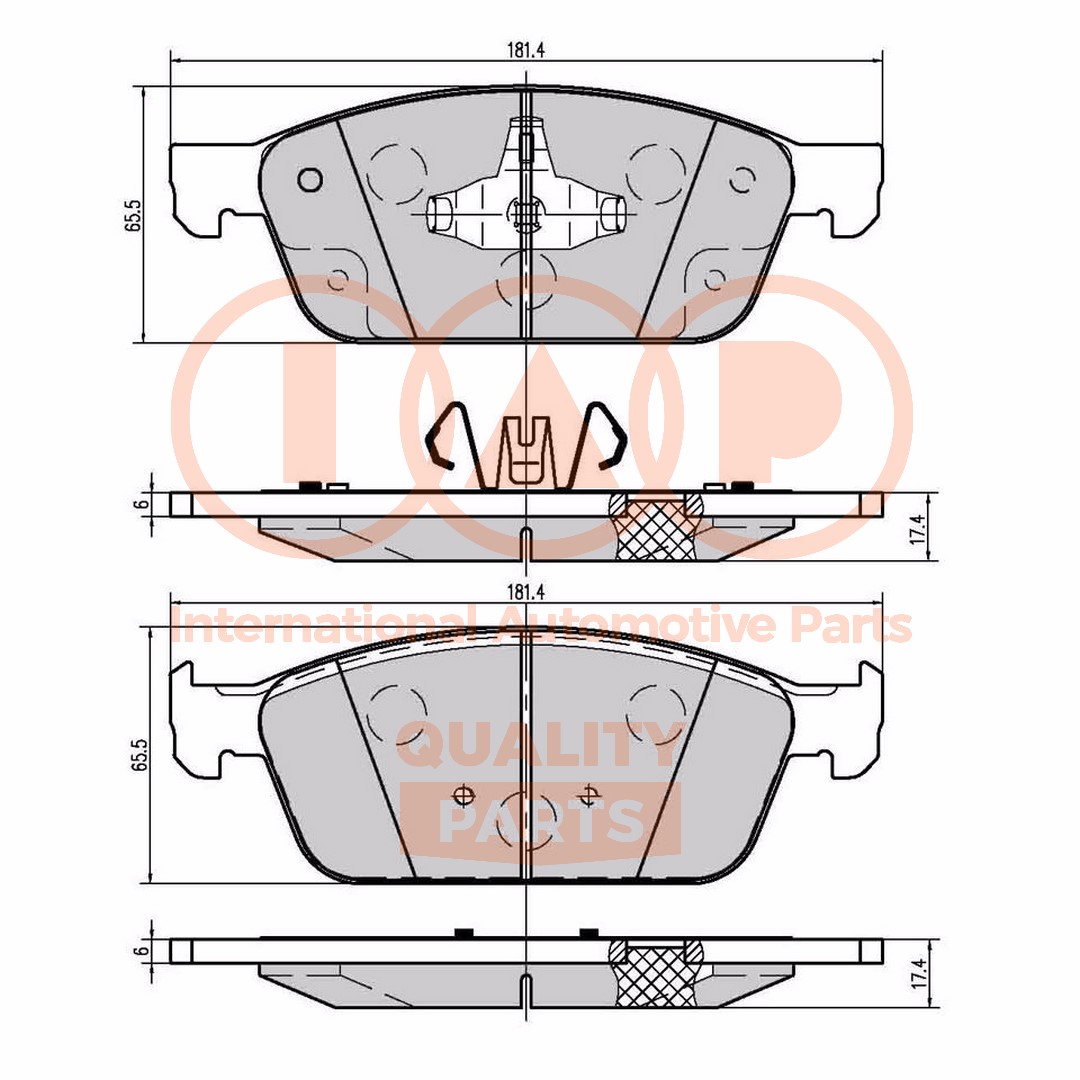 Kit de plaquettes de frein, frein à disque IAP QUALITY PARTS 704-04042