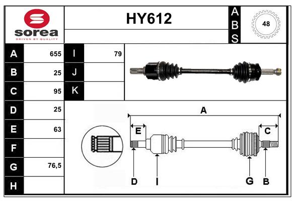 Arbre de transmission SERA HY612