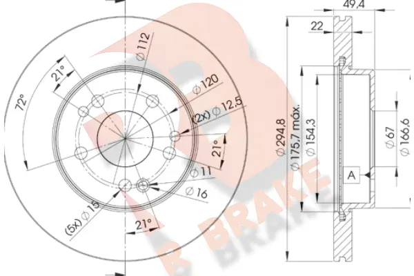 Disque de frein R BRAKE 78RBD26471