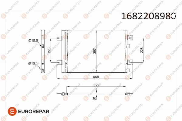 Condenseur, climatisation EUROREPAR 1682208980