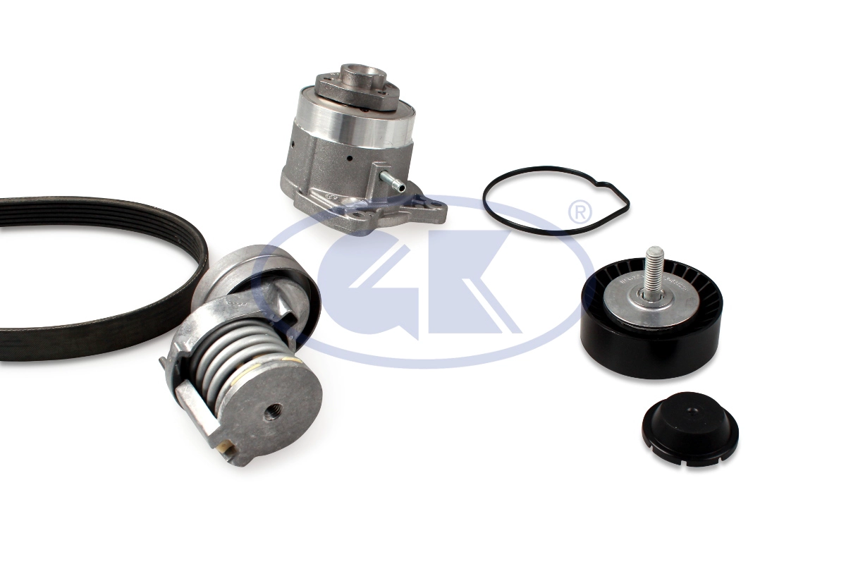 Pompe à eau+Jeu de courroie trapézoïdale à nervures GK K980294B