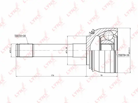 Jeu de joints, arbre de transmission LYNXAUTO CO-7532