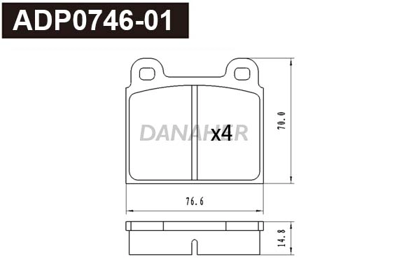 Kit de plaquettes de frein, frein à disque DANAHER ADP0746-01