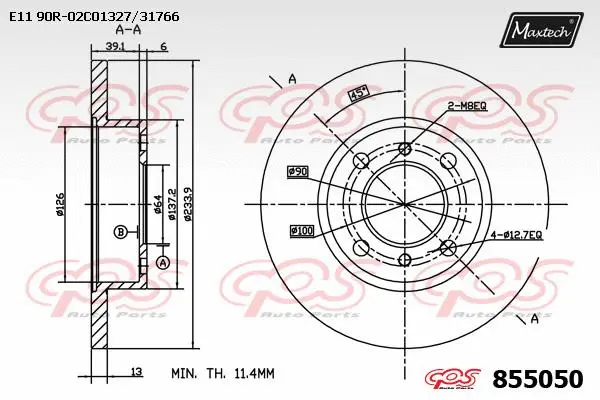 Disque de frein MAXTECH 855050