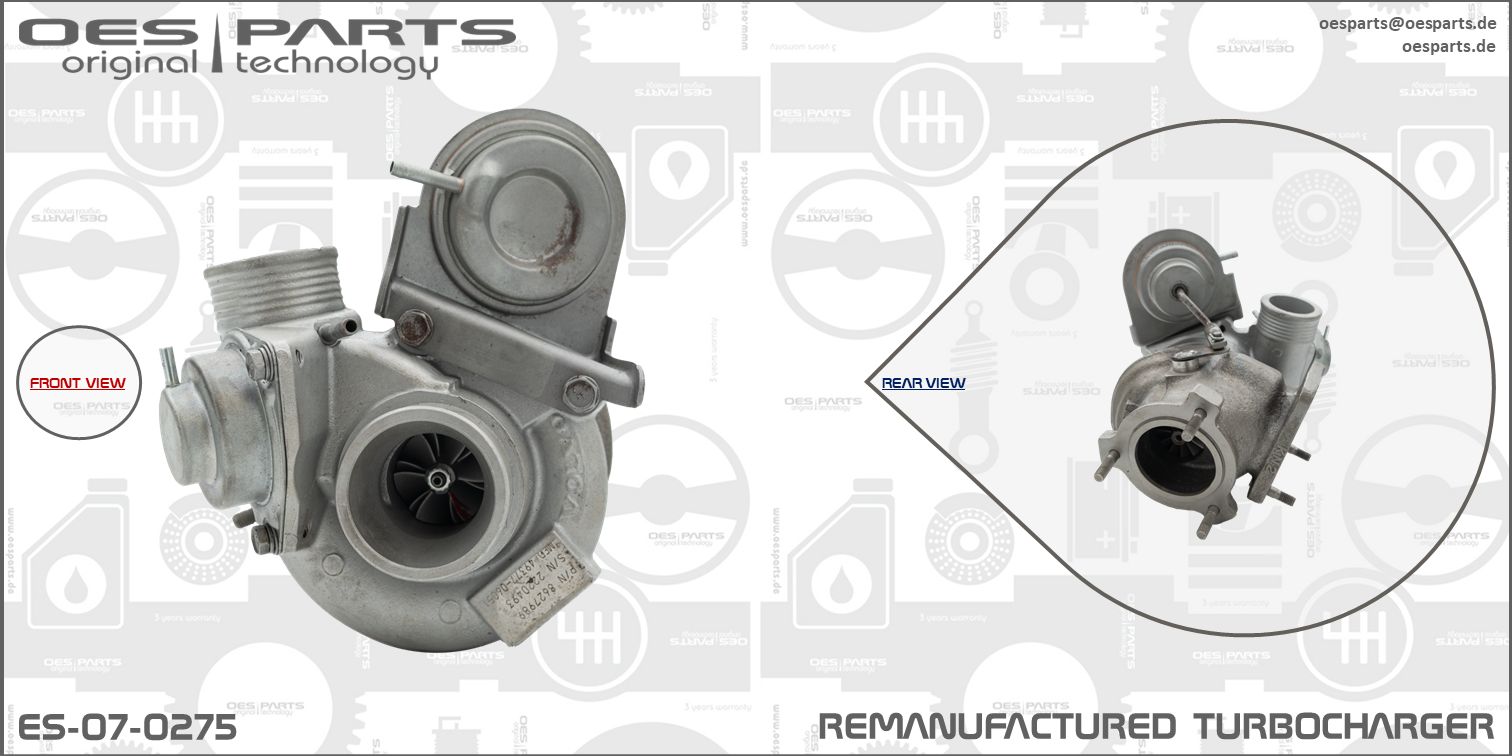Turbocompresseur, suralimentation OES PARTS ES-07-0275