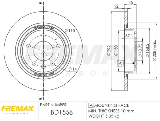 Disque de frein FREMAX BD-1558