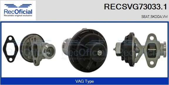 Vanne EGR RECOFICIAL RECSVG73033.1