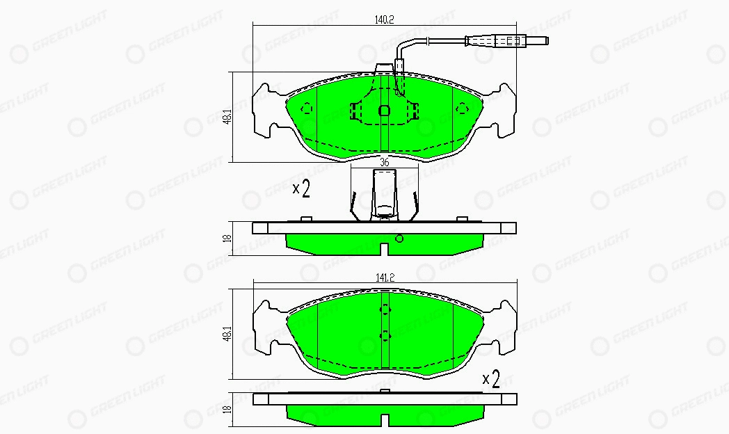 Kit de plaquettes de frein, frein à disque Automotive Adriado GLBP0189