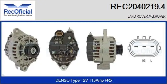 Alternateur RECOFICIAL REC2040219.4
