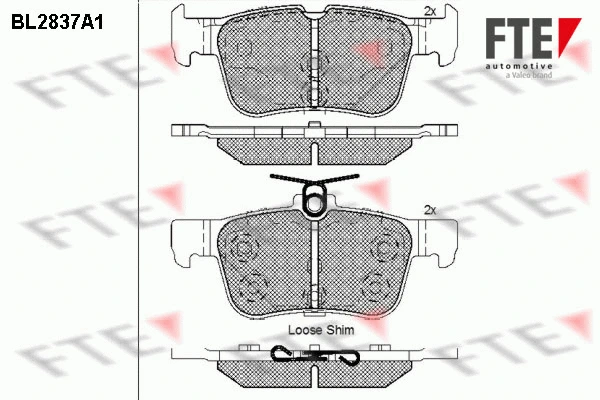 Kit de plaquettes de frein, frein à disque FTE 9011015