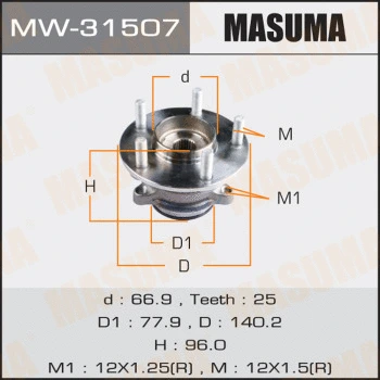 Kit de roulements de roue MASUMA MW-31507